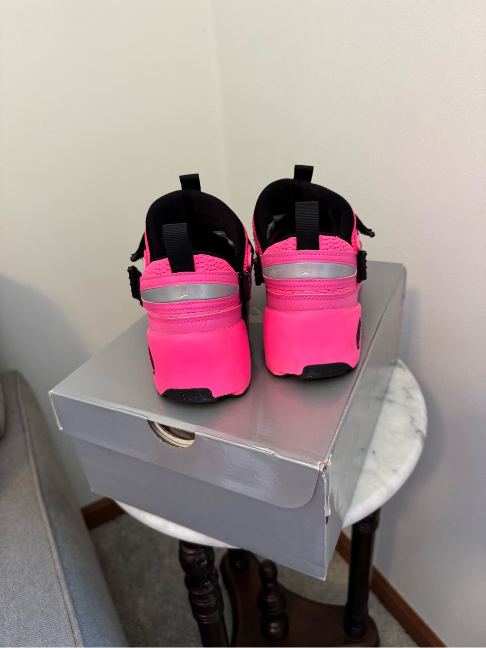 Authentic Jordan Slip-On Sneakers in Hot Pink and Black - Picture 2 of 4